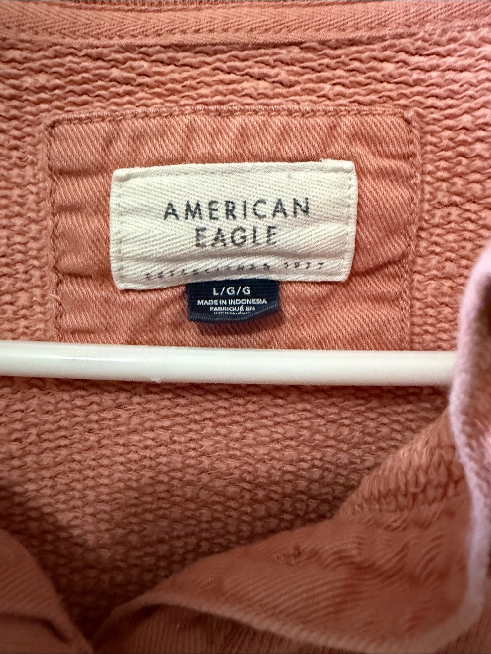 American Eagle Outfitters Dusty Pink Cropped Quarter‑Button Pullover - Picture 4 of 4